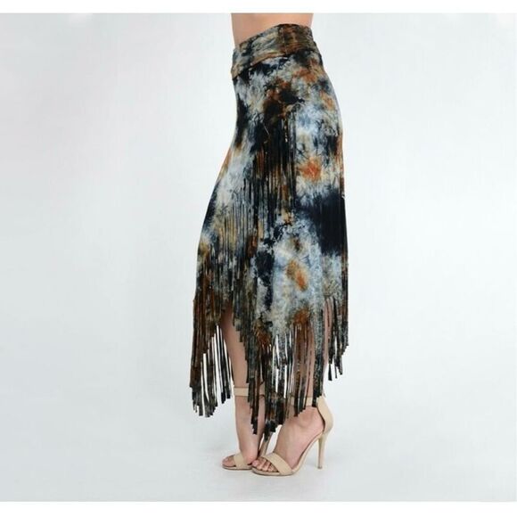 T Party Women’s Western Multicolor Stretch Asymmetric Fringe Elastic High Waiste - Picture 11 of 11